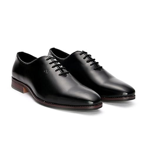 Men's Shoe Black Leather – Round Toe Formal Oxfords: Wrinkle-Free Patent Upper, Lightweight Design, and Cushioned Footbed for All-Day Comfort