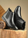 Men's Synthetic Leather Lightweight Comfortable Trendy Outdoor Casual Shoes Slip On Chelsea Boots